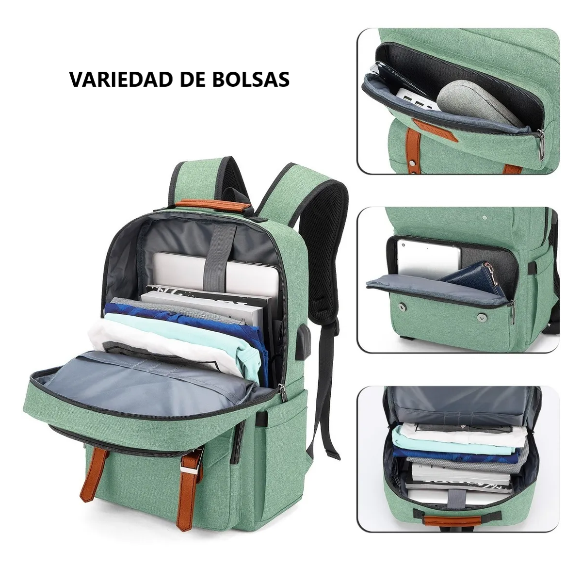 Foto 4 | Mochila Para Portátil Mochilas De Viaje Lab.g Verde