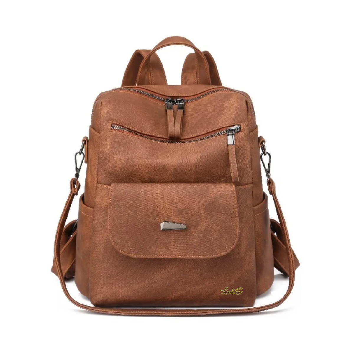Mochila Antirrobo De Cuero Sintético Impermeable Para Mujer Lab.g  Marron
