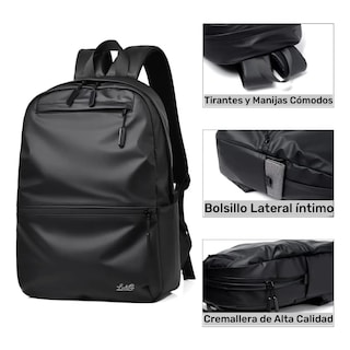 Foto 2 | Mochila Impermeable, Casual Y Moderna Para Escuela Y Viaje Lab.g Negra