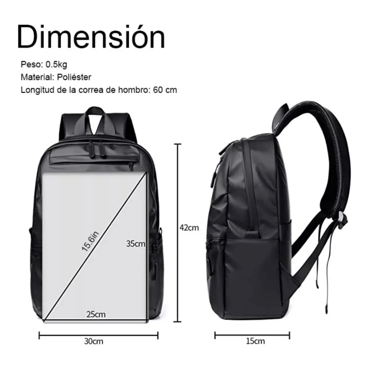 Foto 5 pulgar | Mochila Impermeable, Casual Y Moderna Para Escuela Y Viaje Lab.g Negra