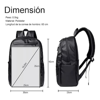 Foto 4 | Mochila Impermeable, Casual Y Moderna Para Escuela Y Viaje Lab.g Negra