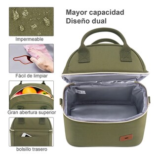 Foto 2 | ''loncheras Termicas De Doble Capa Para Dama Fiambrera Lab.g Verde
