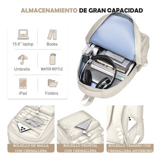 Foto 2 | Mochila Belug Escolar Viaje Bolsa Para Laptop 15.6 Blanco