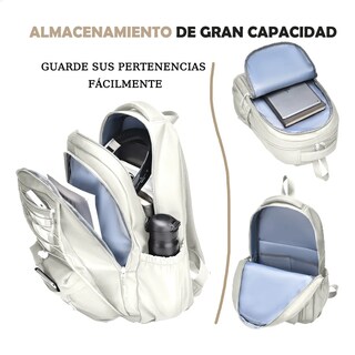 Foto 3 | Mochila Belug Escolar Viaje Bolsa Para Laptop 15.6 Blanco