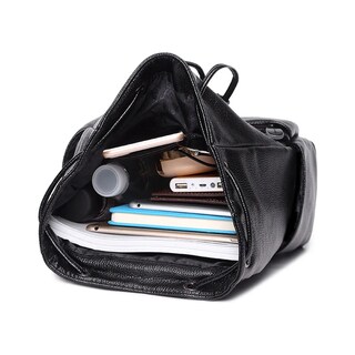Foto 5 | Mochila Femenina Impermeable Antirrobo De Cuero Suave Pu Lab.g Negro