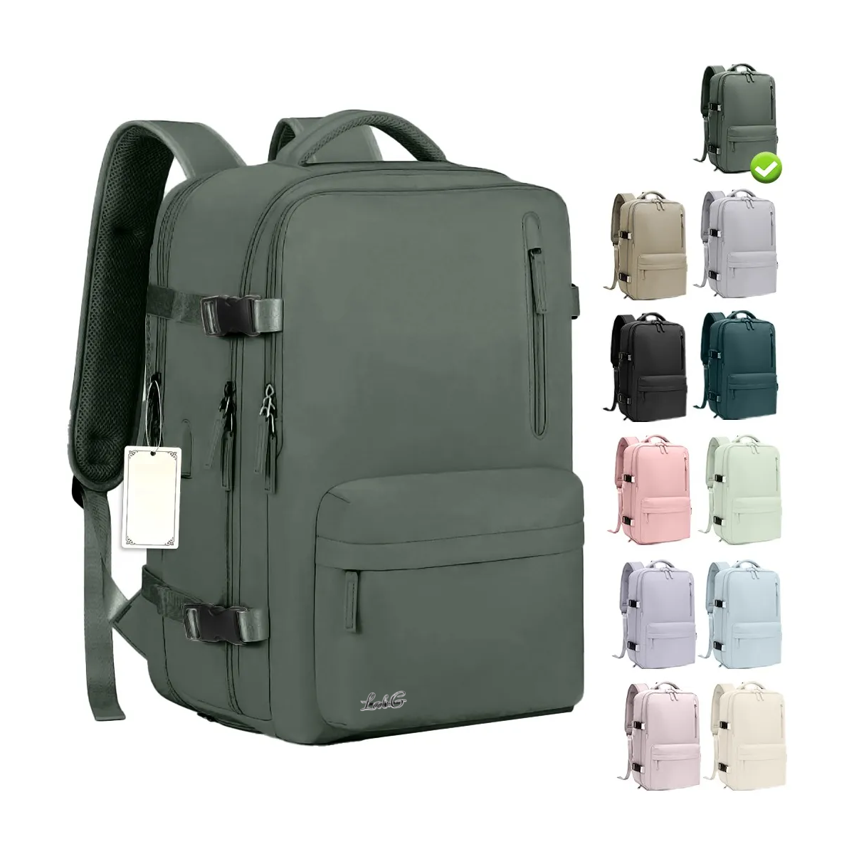 Foto 3 | Mochila Multifuncional Bolsa De Viaje De Gran Capacidad Lab.g Verde