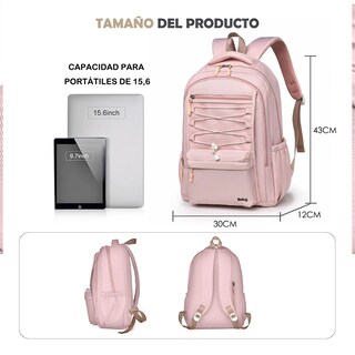Foto 5 | Mochila Belug Escolar Viaje Bolsa Para Laptop 15.6 Rosa