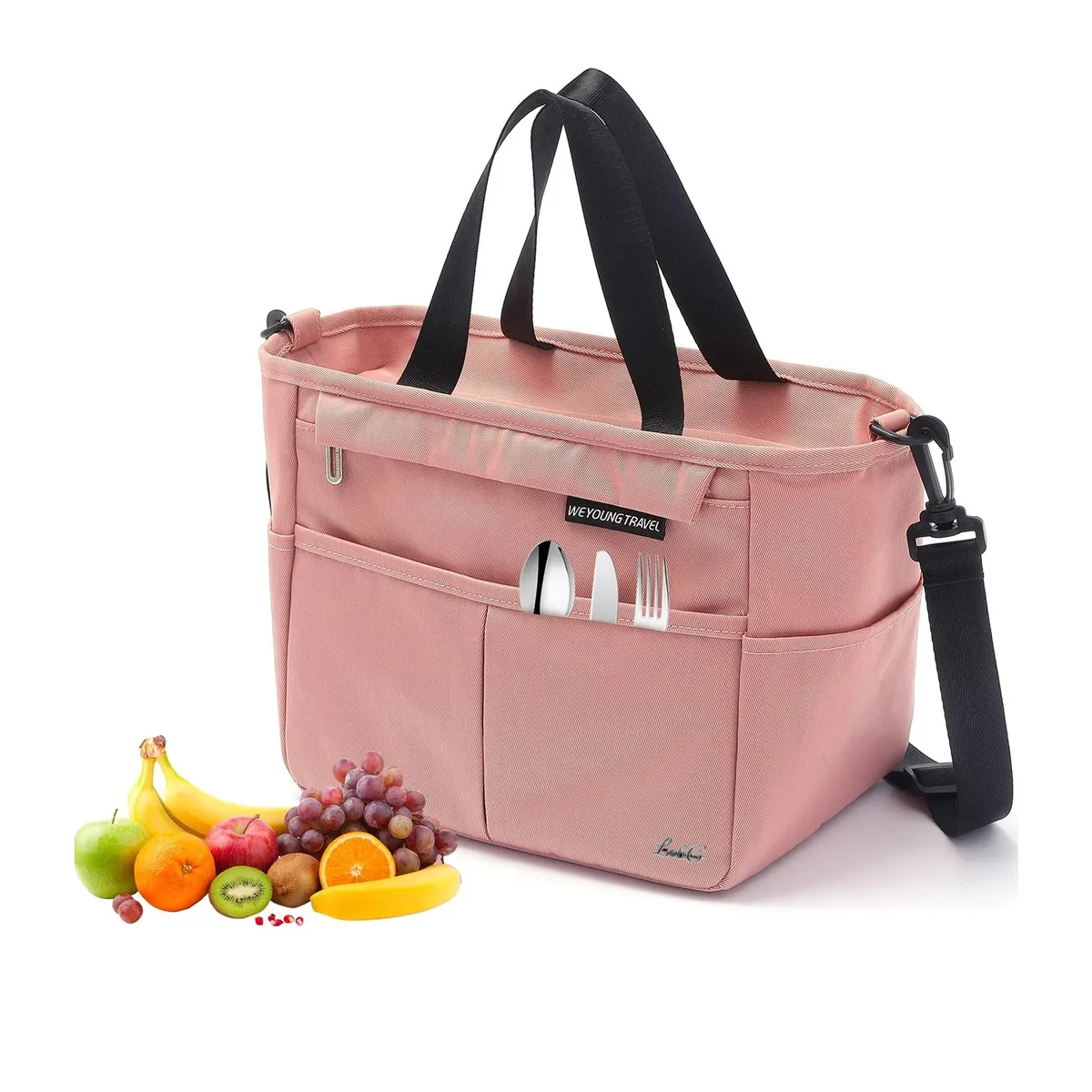 ''bolsa Lonchera Termica Moderna Gran Capacidad, Frío Y Calor Lab.g Rosa''