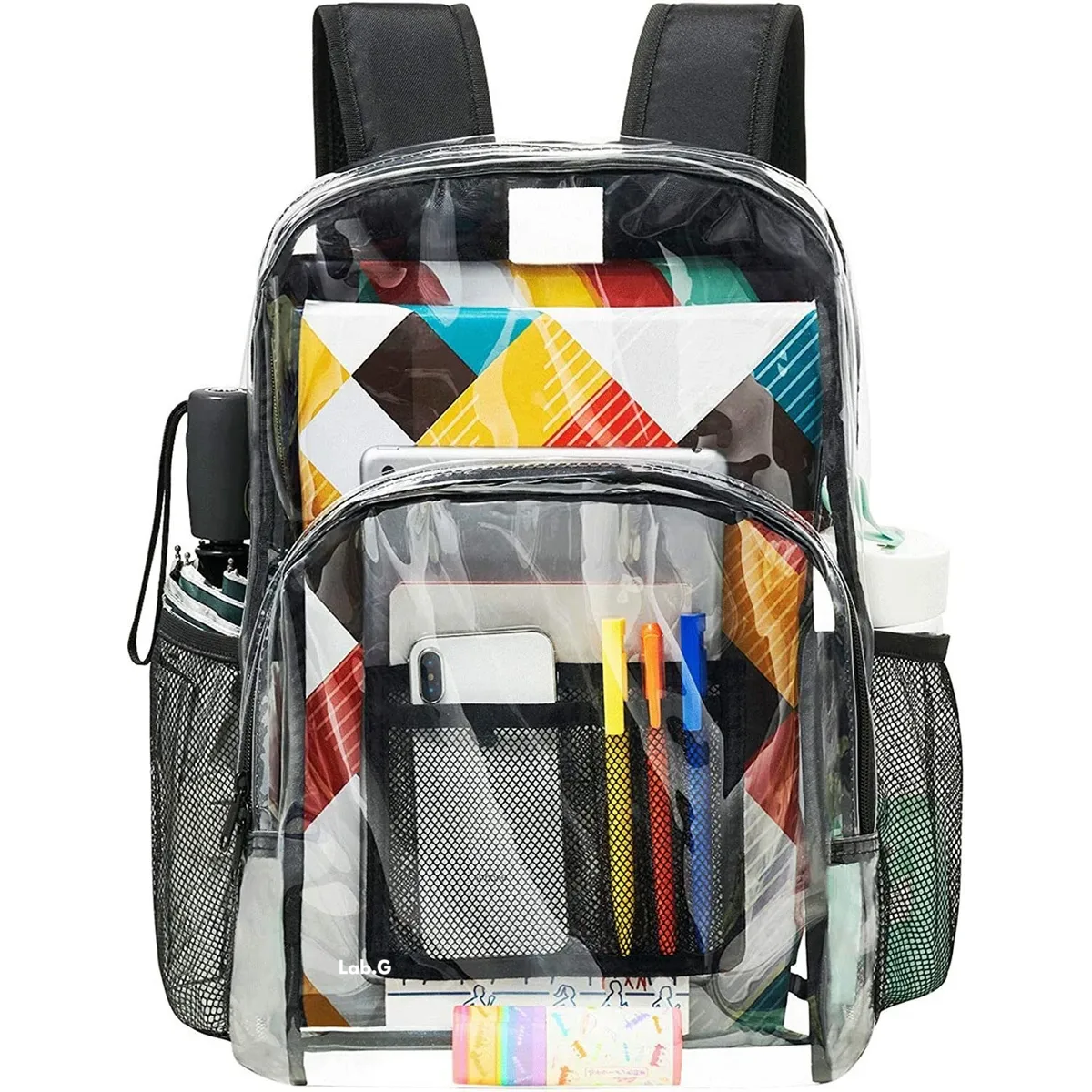 Foto 4 | Kit De Mochila Transparente Gran Capacidad Simple 3pcs Lab.g Transparente