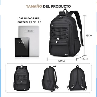Foto 2 | Mochila Belug Escolar Viaje Bolsa Para Laptop 15.6 Negro