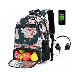 Foto 5 | Mochila De Almuerzo Antirrobo Impermeable A Portátil 15,6i Color Peonía Diseño De La Tela Oxford Lab.g Verde