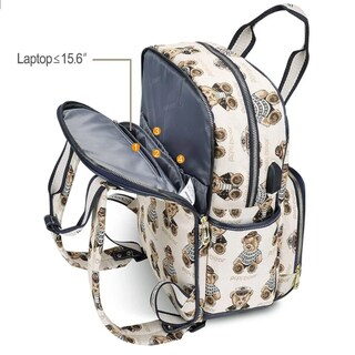 Foto 4 | Pañalera Mochila Modernas Para Bebe Osos Lab.g Blanco