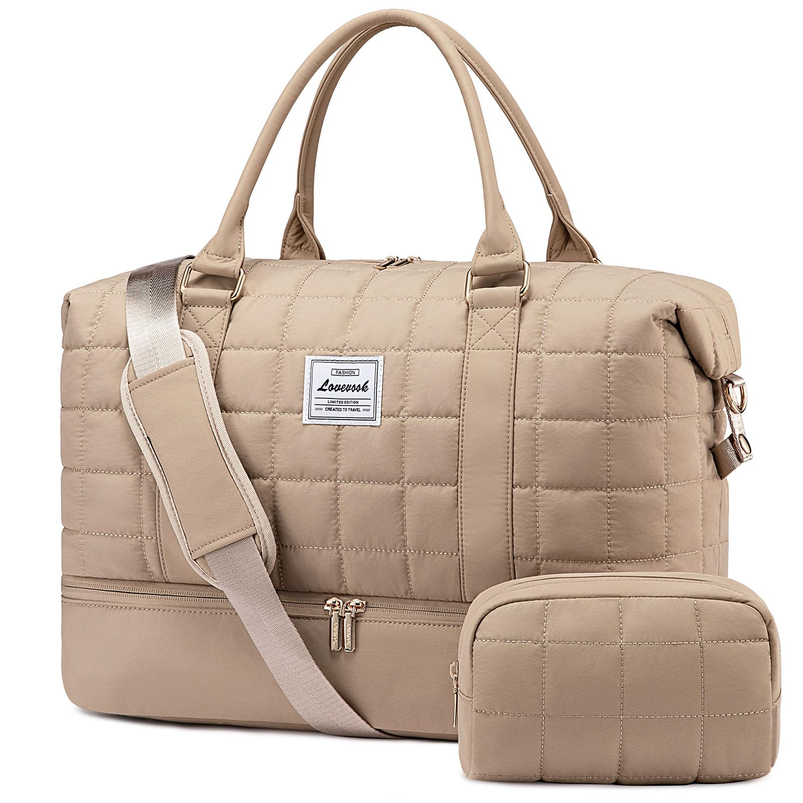 Bolsa De Viaje Lovevook Puffer Weekender De 45 Litros Con Compartimento Para Zapatos - Venta Internacional.