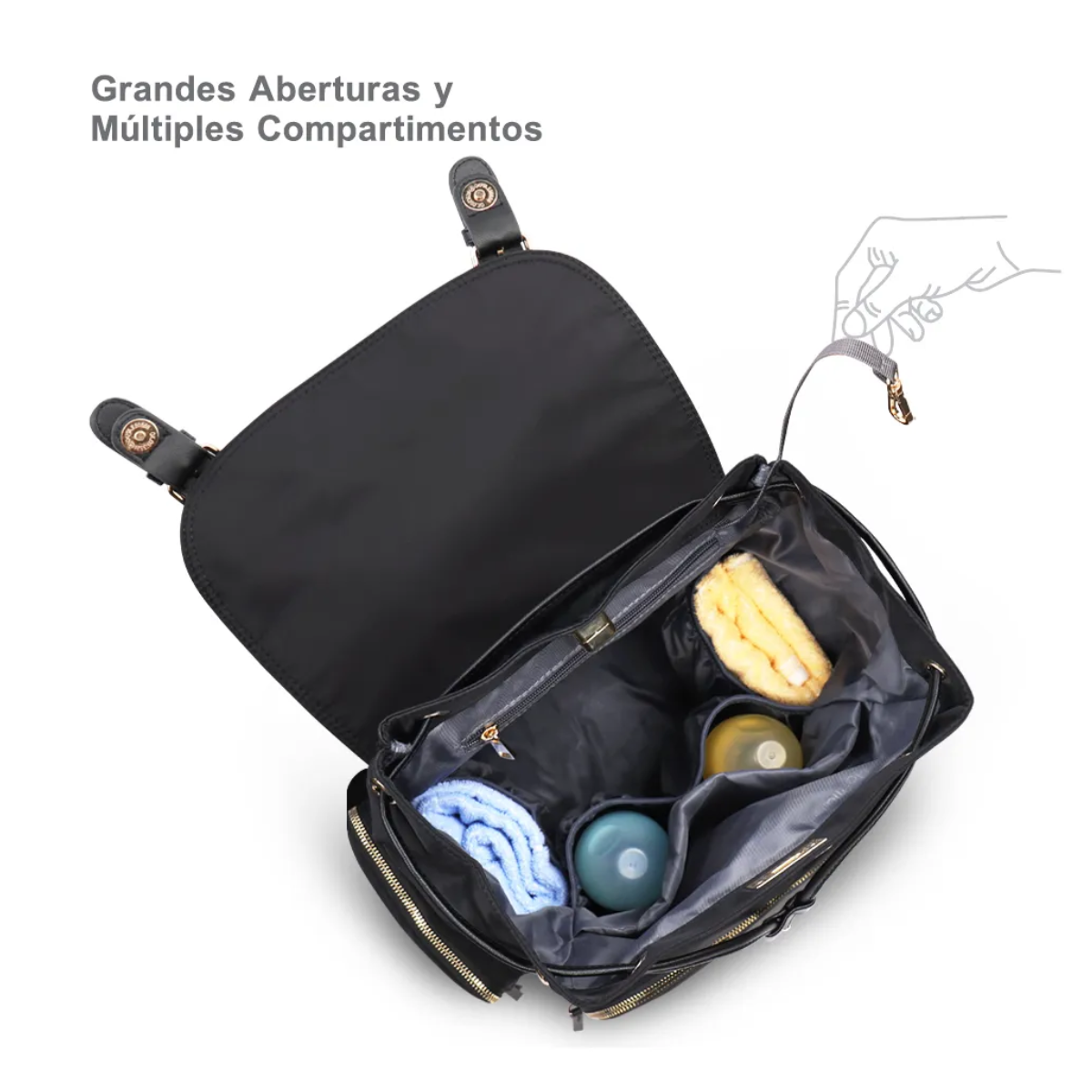 Foto 4 pulgar | Mochila Bolsas Modernas Impermeable Para Mama Lab.g Negro