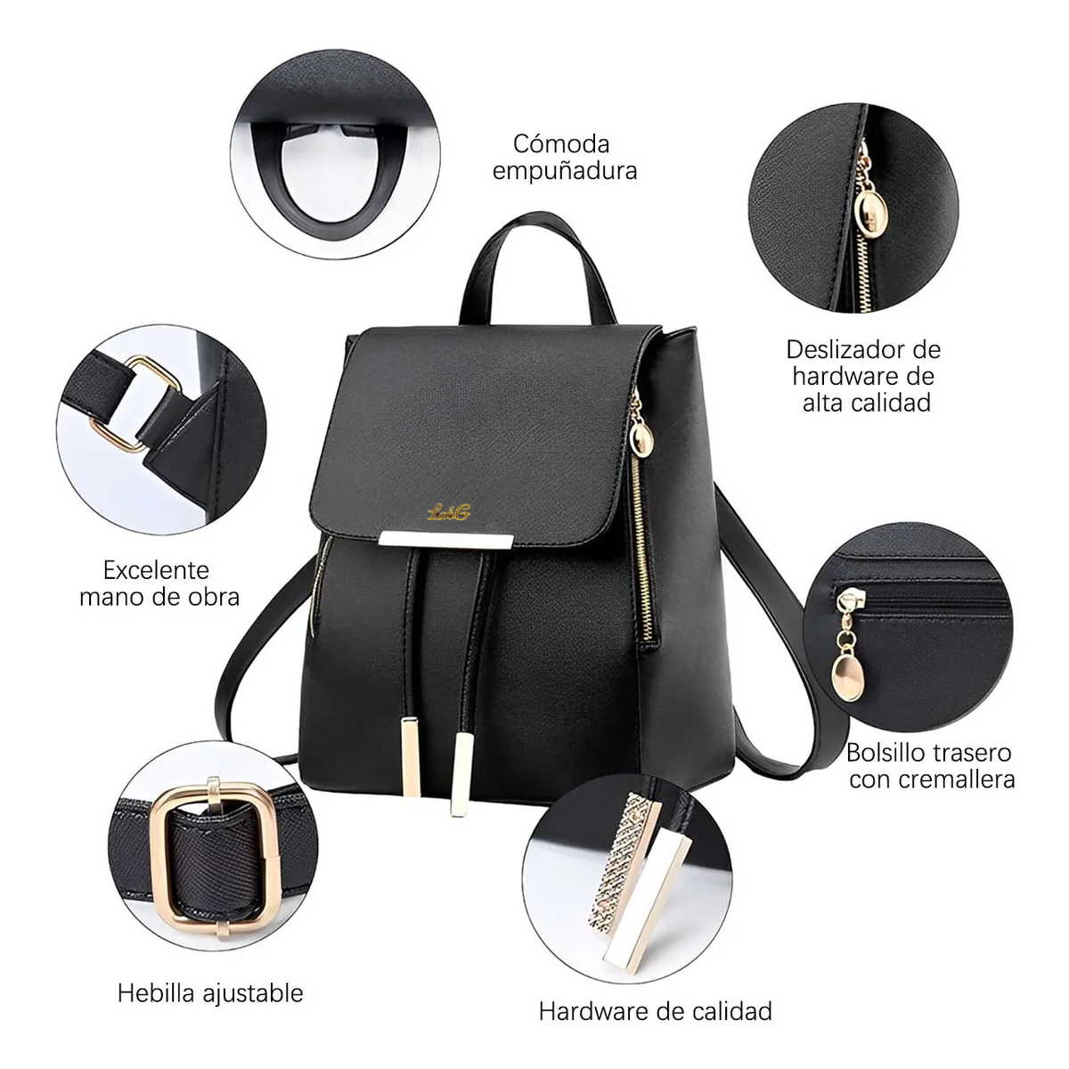 Foto 4 pulgar | Mochila Casual Lab Negra