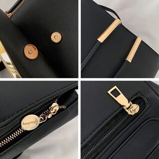 Foto 5 | Mochila Mujer Bolsa Con Metalica Lab.g Negro