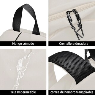 Foto 5 | Mochila Escolar Kikigoal Cmf-9003bb Color Beige Diseño Lisa 32l Lab.g Beige
