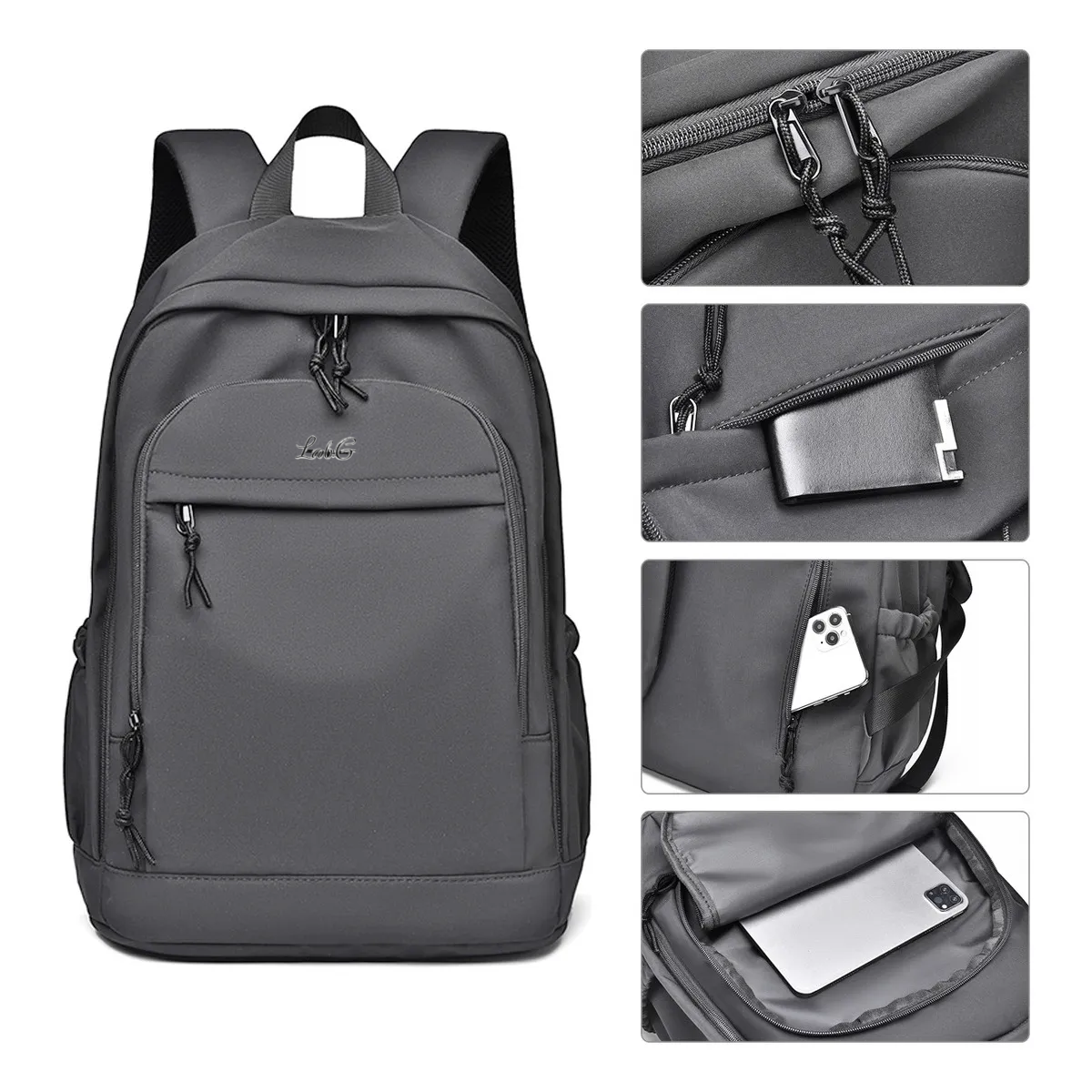 Foto 3 pulgar | ''mochila Escolar, Tono Dark, Diseño Lisa 32l Lab.g Gris