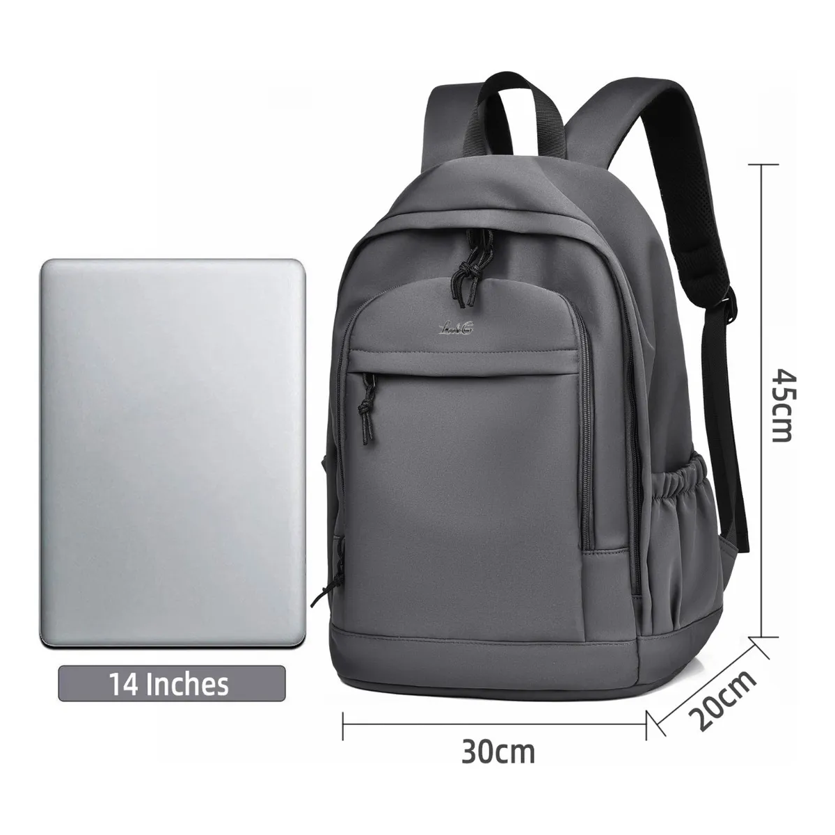 Foto 5 pulgar | ''mochila Escolar, Tono Dark, Diseño Lisa 32l Lab.g Gris