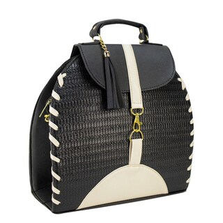 Foto 2 | Mochila Para Dama Negro Rattan Perla Sintetico Pau Nueva Imagen
