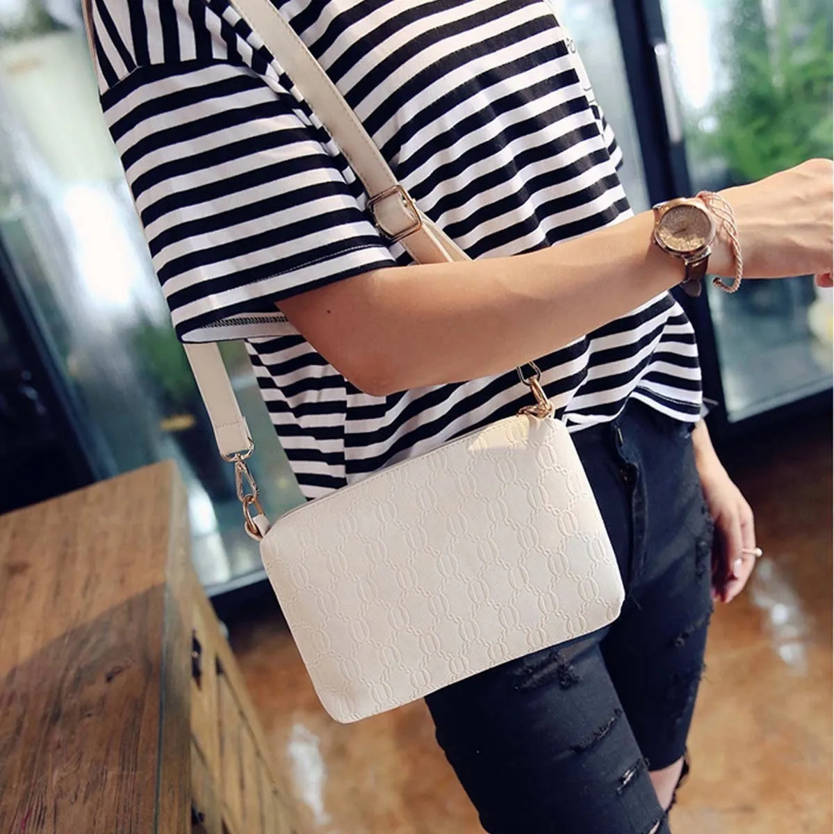 Foto 5 pulgar | Bolsas De Mujer Mochila Cosmetiquera Correa 4 Set Lab.g Beige