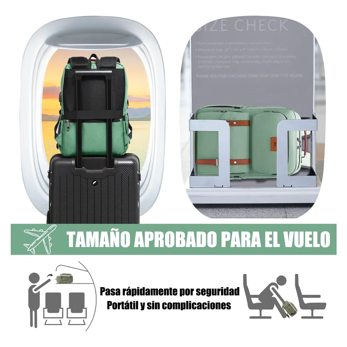 Foto 4 pulgar | Mochila Antirrobo Mochila Para Portátil Mochilas De Viaje Lab.g Verde