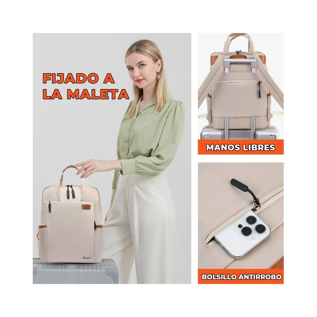 Foto 4 pulgar | Mochila Para Laptop Bolsa De Tela Oxford Color Lab.g Gris