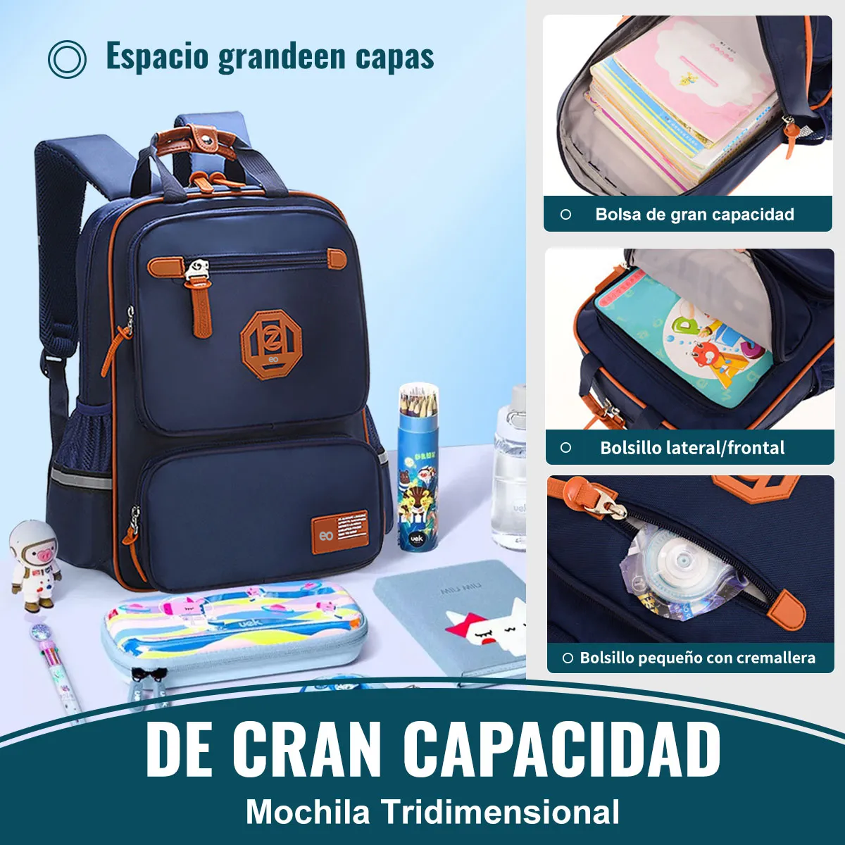 Foto 3 pulgar | Mochila Impermeable Eo Safe Imports Esi-19862 Azul