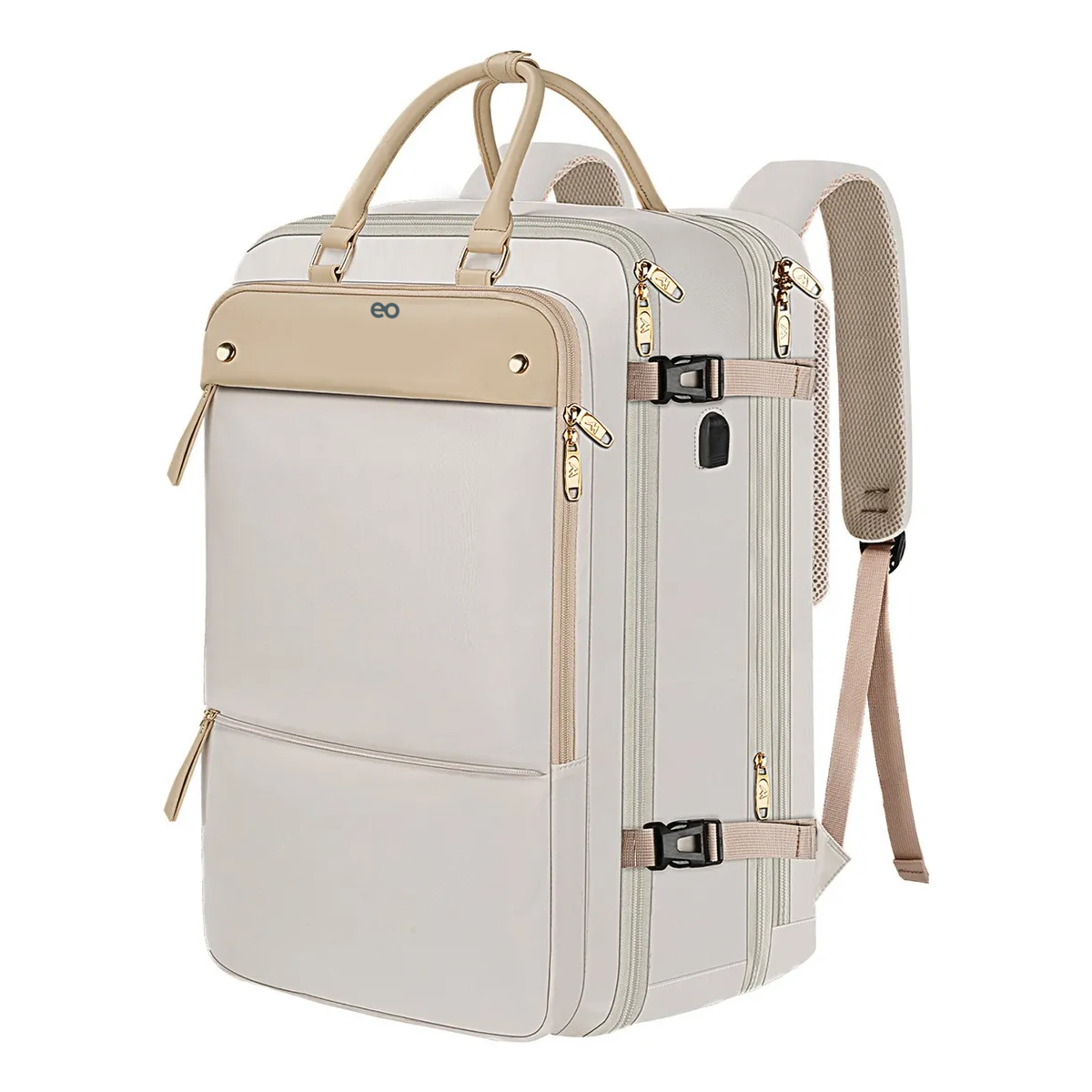 Mochila De Viaje Grande 52l Eo Safe Imports Esi-19857 Beige
