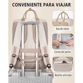 Foto 3 | Mochila De Viaje Grande 52l Eo Safe Imports Esi-19857 Beige