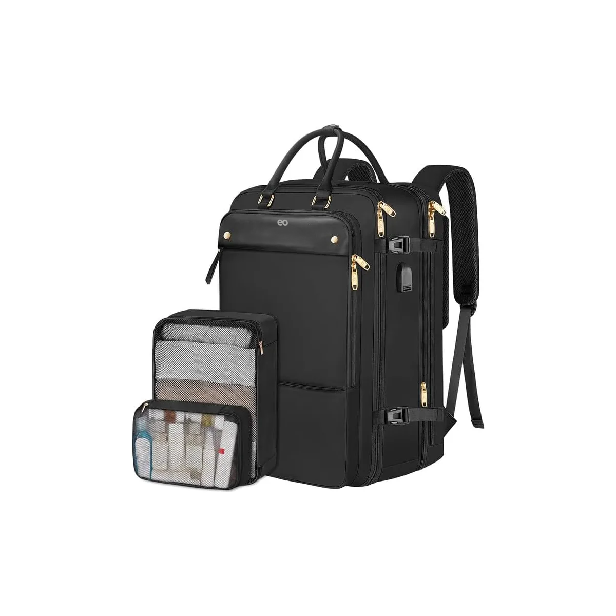 Mochila De Viaje Grande 52l Eo Safe Imports Esi-19858 Negro