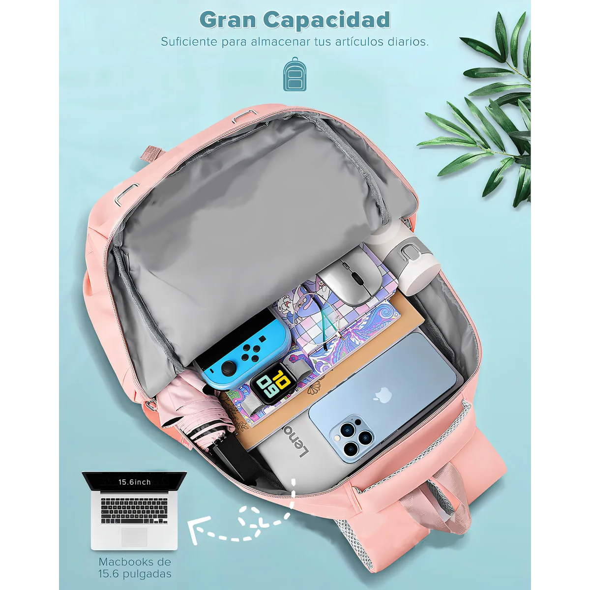 Foto 3 pulgar | Mochila Antirrobo Eo Safe Imports Esi-19852 Rosa