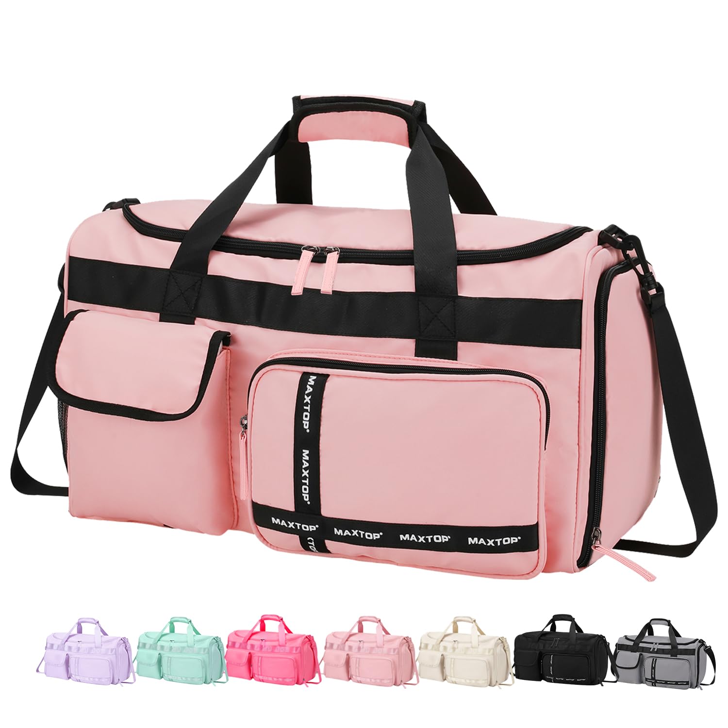 Bolsa De Viaje Maxtop, Bolsa De Gimnasio Para Mujer, Rosa Con Compartimento Para Zapatos - Venta Internacional.