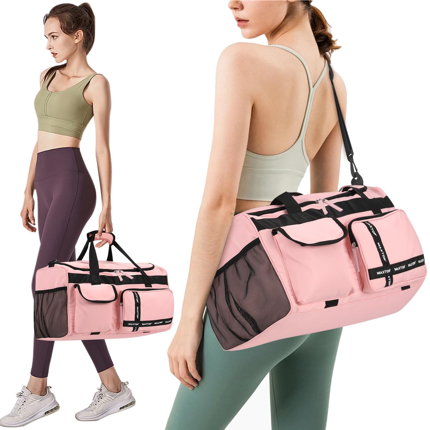 Foto 4 pulgar | Bolsa De Viaje Maxtop, Bolsa De Gimnasio Para Mujer, Rosa Con Compartimento Para Zapatos - Venta Internacional.