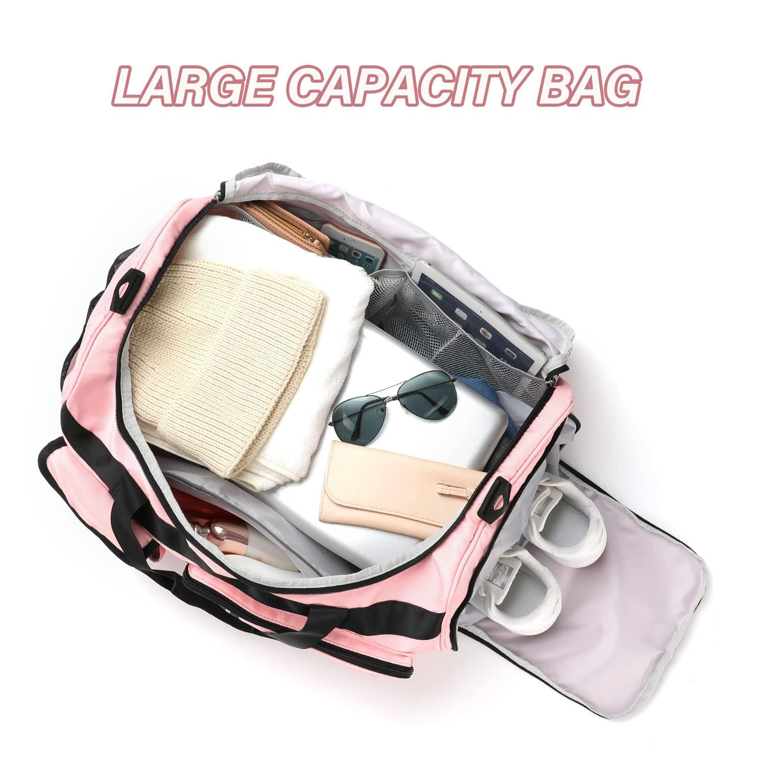 Foto 5 pulgar | Bolsa De Viaje Maxtop, Bolsa De Gimnasio Para Mujer, Rosa Con Compartimento Para Zapatos - Venta Internacional.