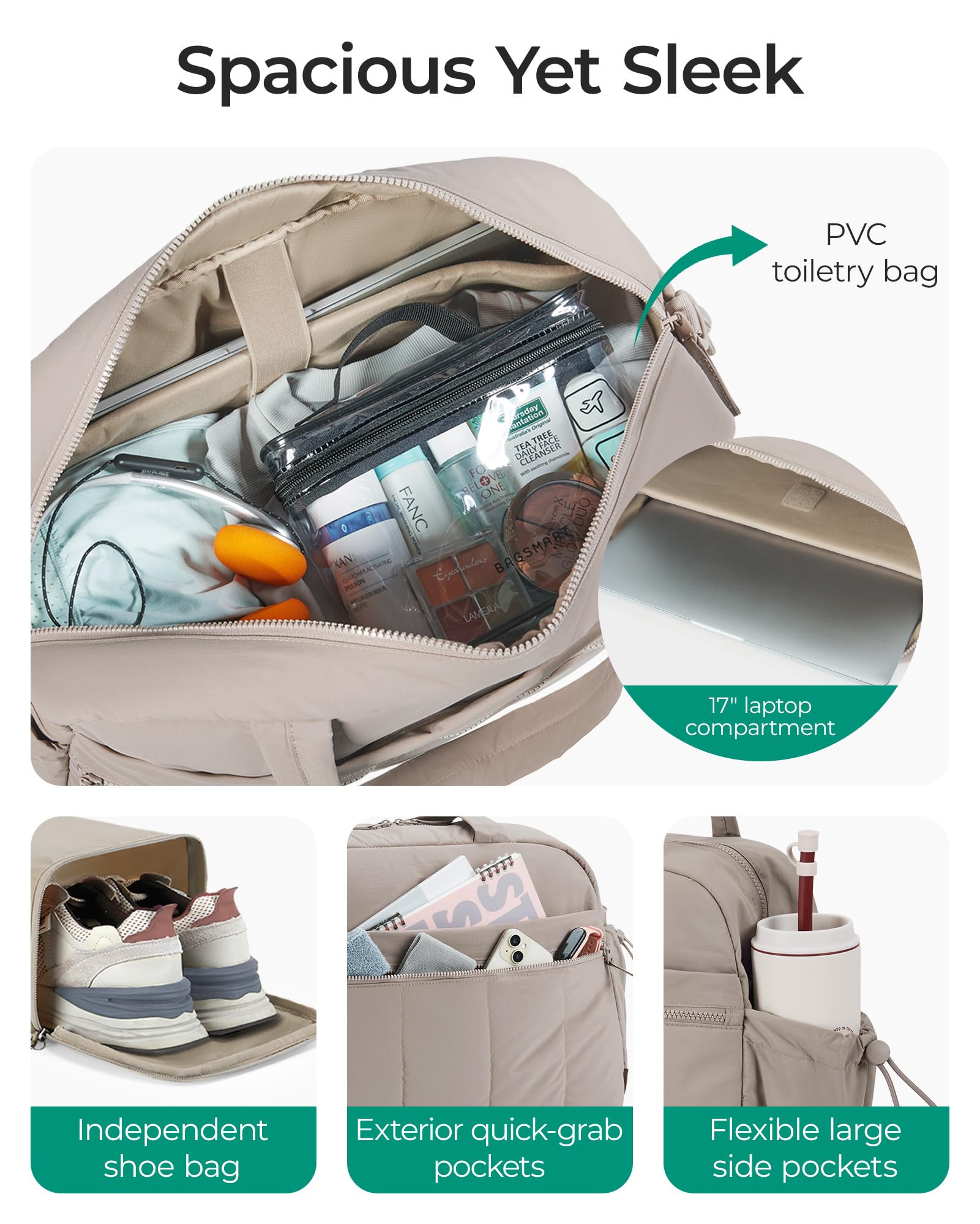 Foto 4 pulgar | Bolsa De Viaje Bagsmart Para Viajes De Fin De Semana Resistente Al Agua - Venta Internacional.