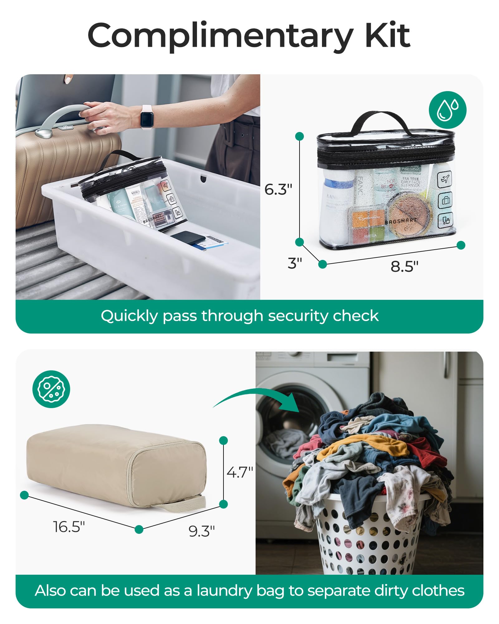 Foto 7 pulgar | Bolsa De Viaje Bagsmart Para Viajes De Fin De Semana Resistente Al Agua - Venta Internacional.