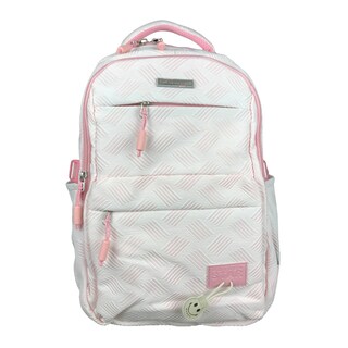 Foto 1 | Mochila Golden Star Escolar Rayas Y Llavero Df-4502 Rosa