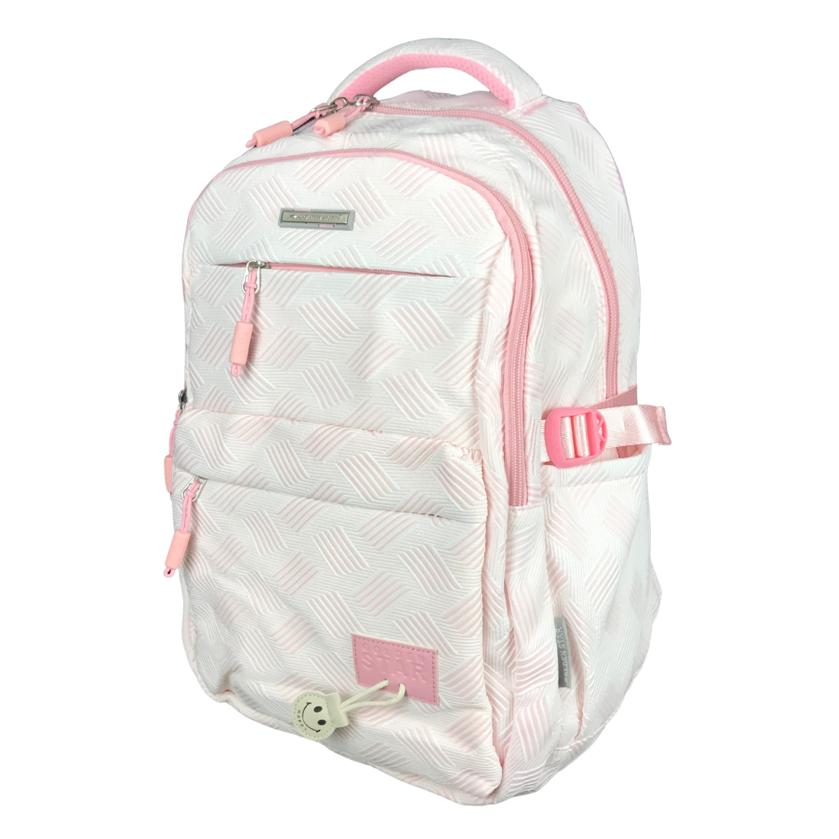 Foto 5 pulgar | Mochila Golden Star Escolar Rayas Y Llavero Df-4502 Rosa
