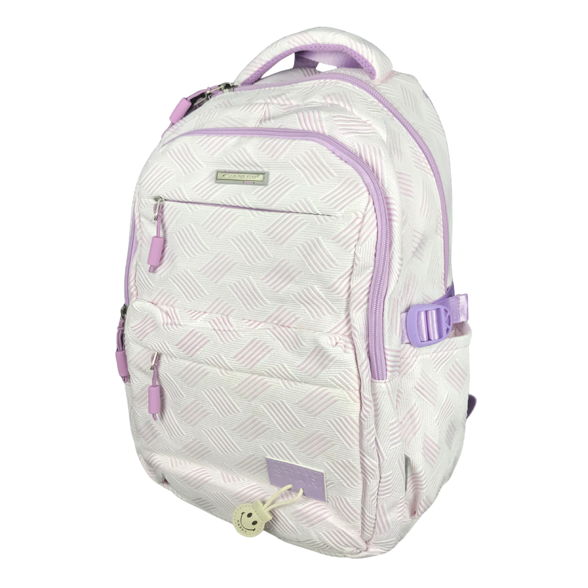 Foto 5 pulgar | Mochila Golden Star Escolar Rayas Y Llavero Df-4502 Morado