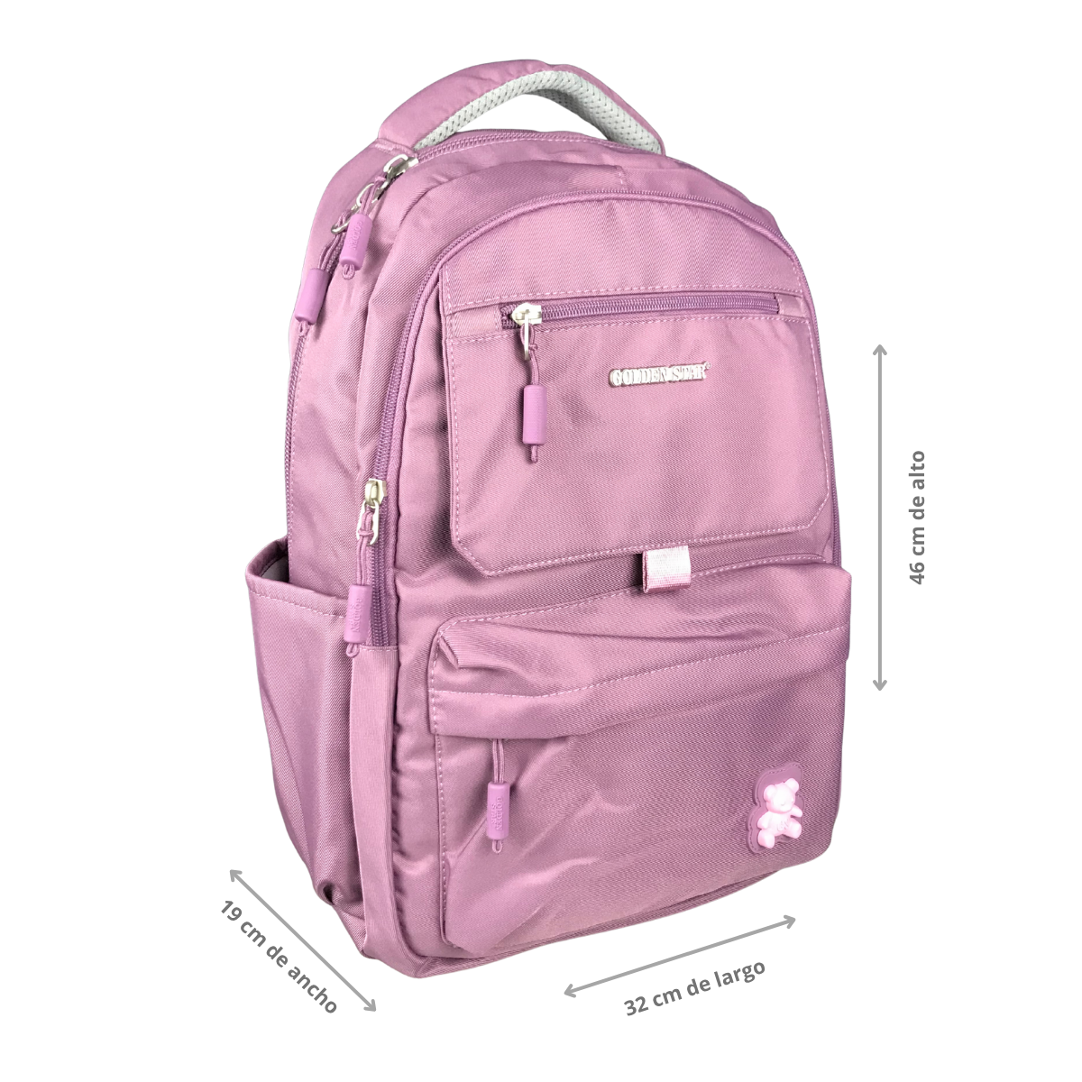 Foto 3 | Mochila Golden Star Escolar Osito Juvenil Df-9009 Morado