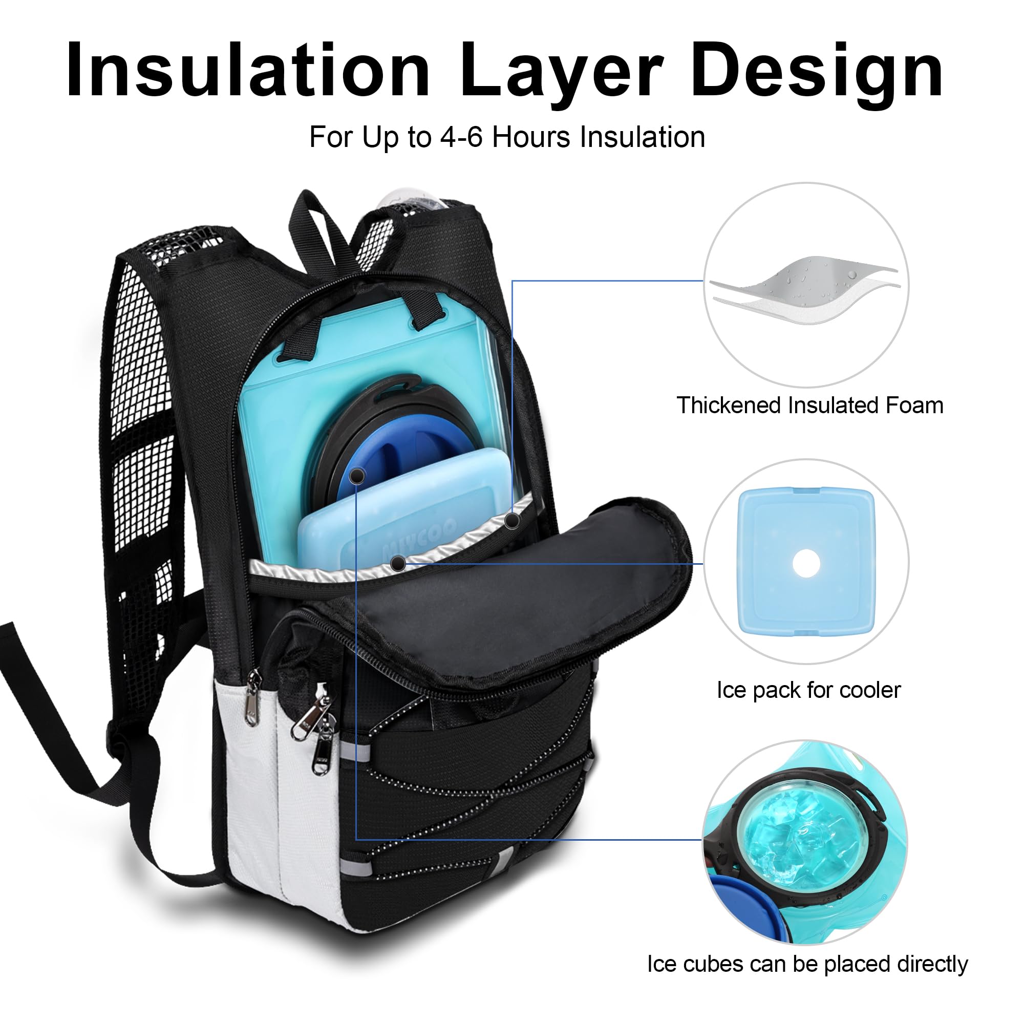 Foto 5 pulgar | Mochila De Hidratación Miycoo Lightweight Water De 10 Litros Con Bolsa De 2 Litros - Venta Internacional.