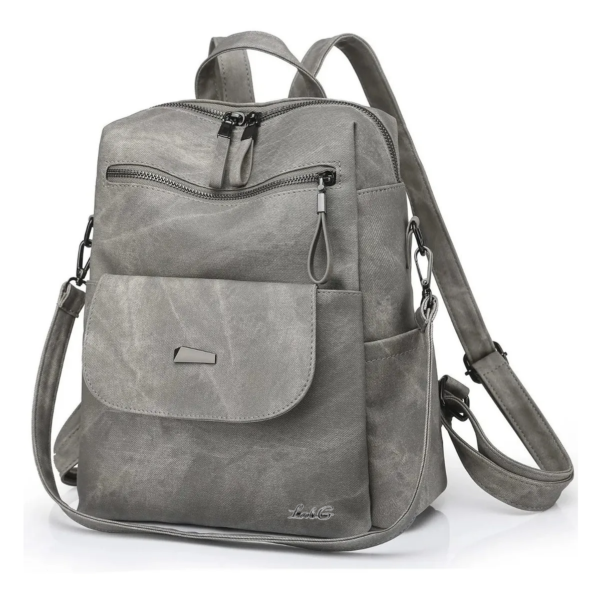 Foto 3 pulgar | Mochila Antirrobo De Mujer Casual Lab.g Gris