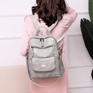 Foto 3 | Mochila Antirrobo De Mujer Casual Lab.g Gris