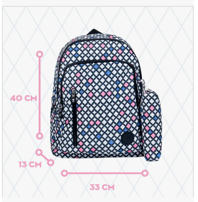 Foto 4 pulgar | Mochila Escolar Rombo Arcoíris En Lona Para Mujer