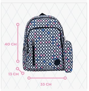 Foto 3 | Mochila Escolar Rombo Arcoíris En Lona Para Mujer