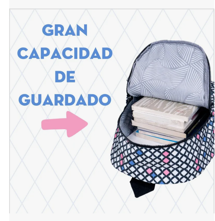 Foto 5 pulgar | Mochila Escolar Rombo Arcoíris En Lona Para Mujer