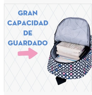 Foto 4 | Mochila Escolar Rombo Arcoíris En Lona Para Mujer