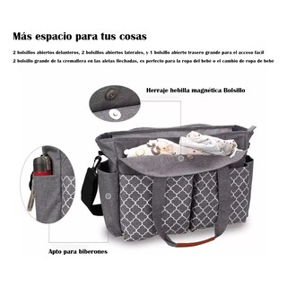 Foto 2 | Mochila Pañalera Impermeable Multifuncional Lab.g Gris