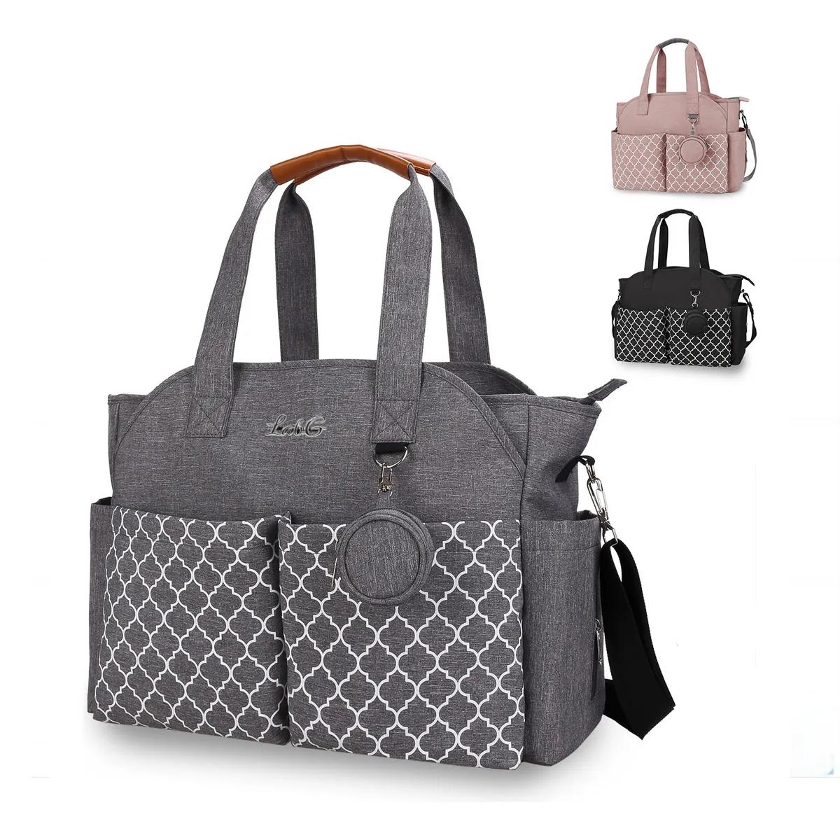 Foto 4 | Mochila Pañalera Impermeable Multifuncional Lab.g Gris